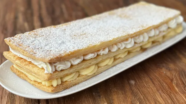 Tiras de hojaldre · Normal crema merengue